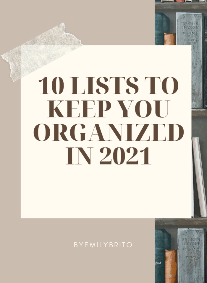 10 Lists to keep you organized in 2021